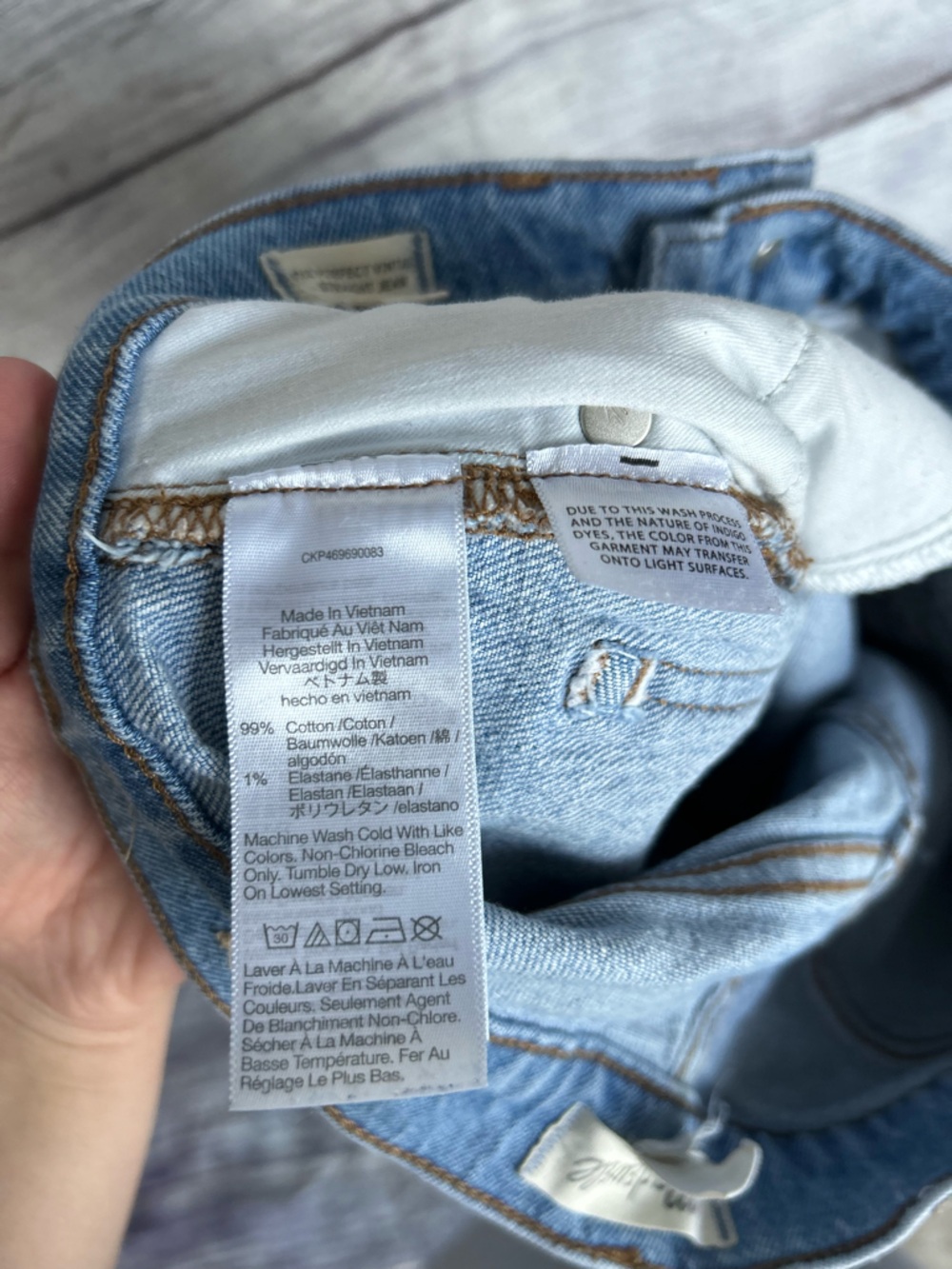 Madewell The Perfect Vintage Straight Jean in Hoye Wash size 26P - Picture 8 of 14